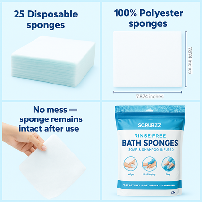 Rinse-Free Bath Sponges